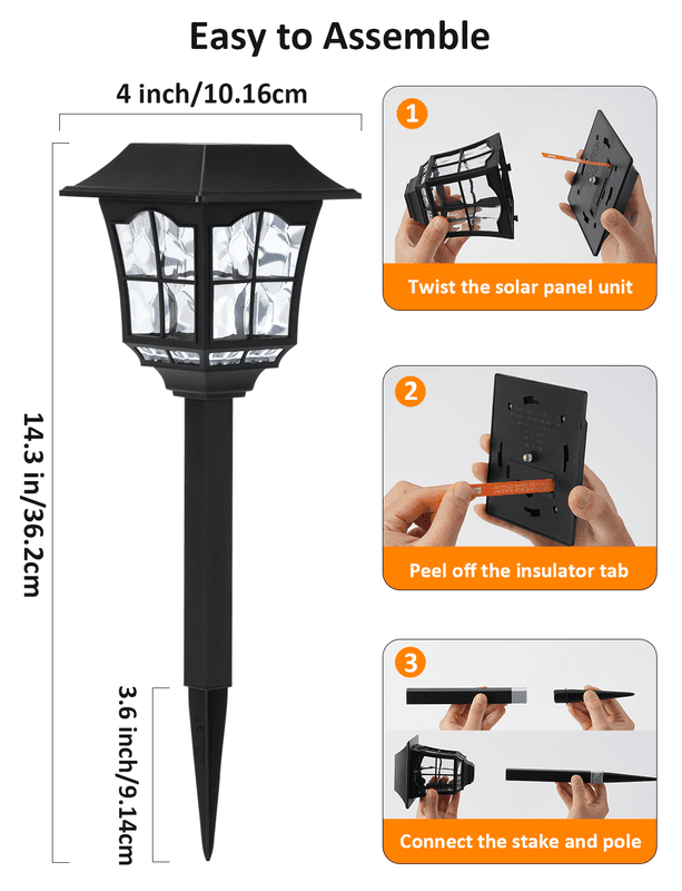 SUNLINKCO Solar Pathway Lights Outdoor 8 Pack Waterproof Solar Powered Garden Light, 3000K Warm White LED Path Landscape Lighting, Auto On/Off, Outside Decor Lights for Yard, Walkway, Driveway, Lawn