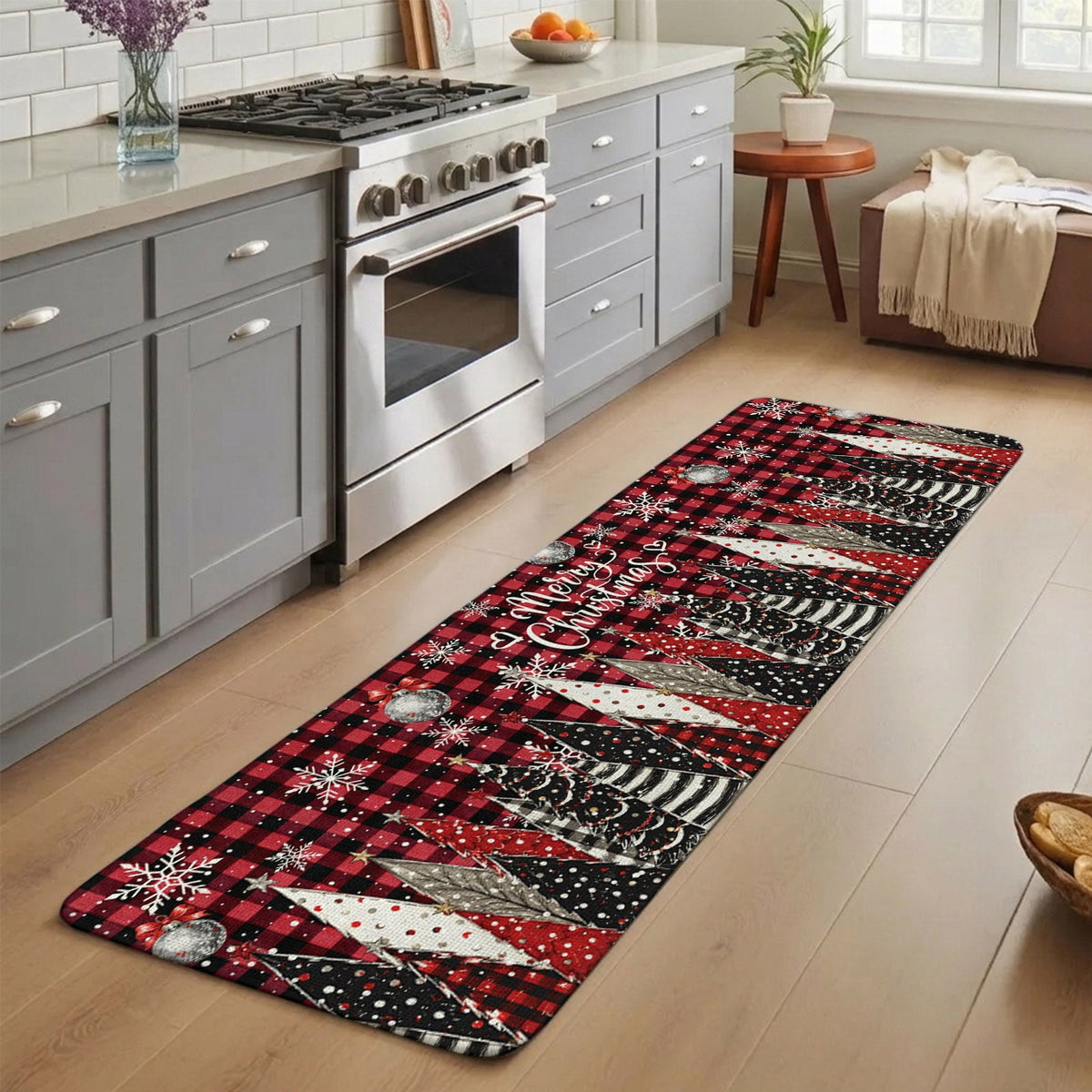 Red Truck Christmas Washable Area Rugs for Living Room Bedroom, Large Non Slip Indoor Floor Carpet Absorbent Xmas Tree Gnomes Navy Blue Snowflake Door Mat Rugs for Bathroom Entryway 63"x90.6"