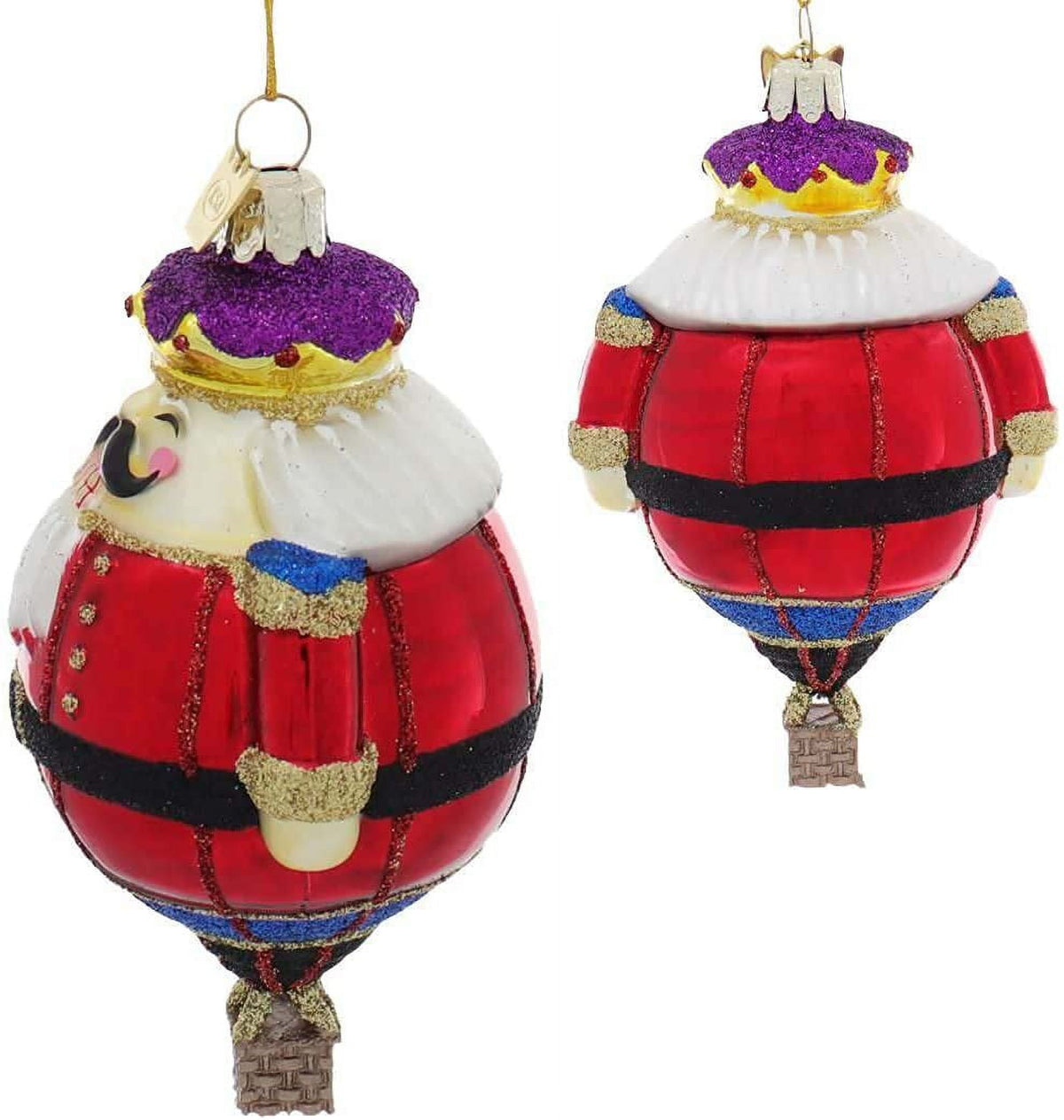 Kurt Adler Noble Gems Hot Air Balloon Ornament Set of 3