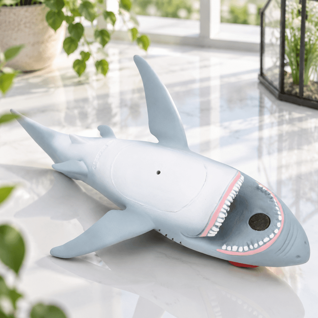 Great White Shark Santa Hat Christmas Tree Topper, 10 Inch Large Holiday Decor