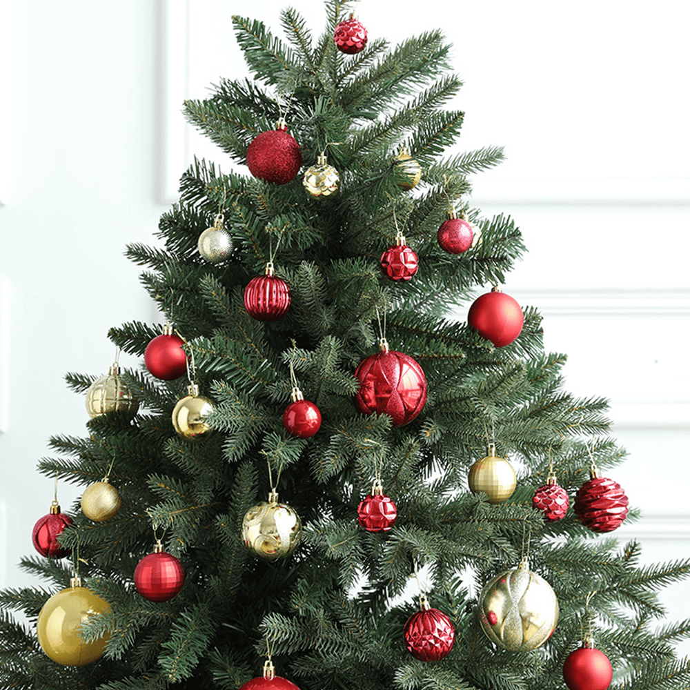 Christmas Ball Ornaments Christmas Tree Decorations Set Shatterproof Big Red Christmas Ornaments Balls for Holiday Party Wreath Xmas Tree Decor - red silver