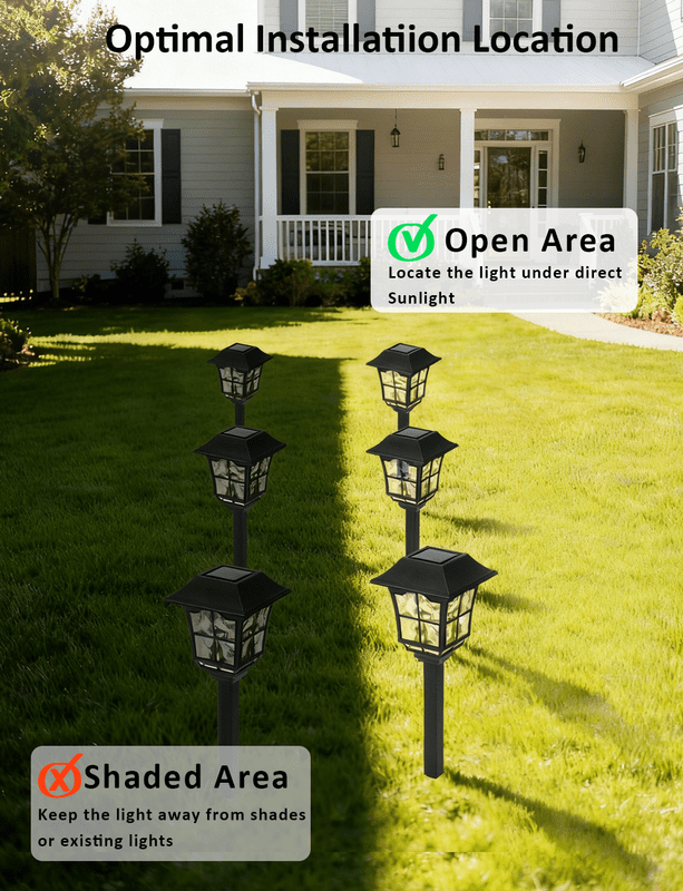 SUNLINKCO Solar Pathway Lights Outdoor 8 Pack Waterproof Solar Powered Garden Light, 3000K Warm White LED Path Landscape Lighting, Auto On/Off, Outside Decor Lights for Yard, Walkway, Driveway, Lawn