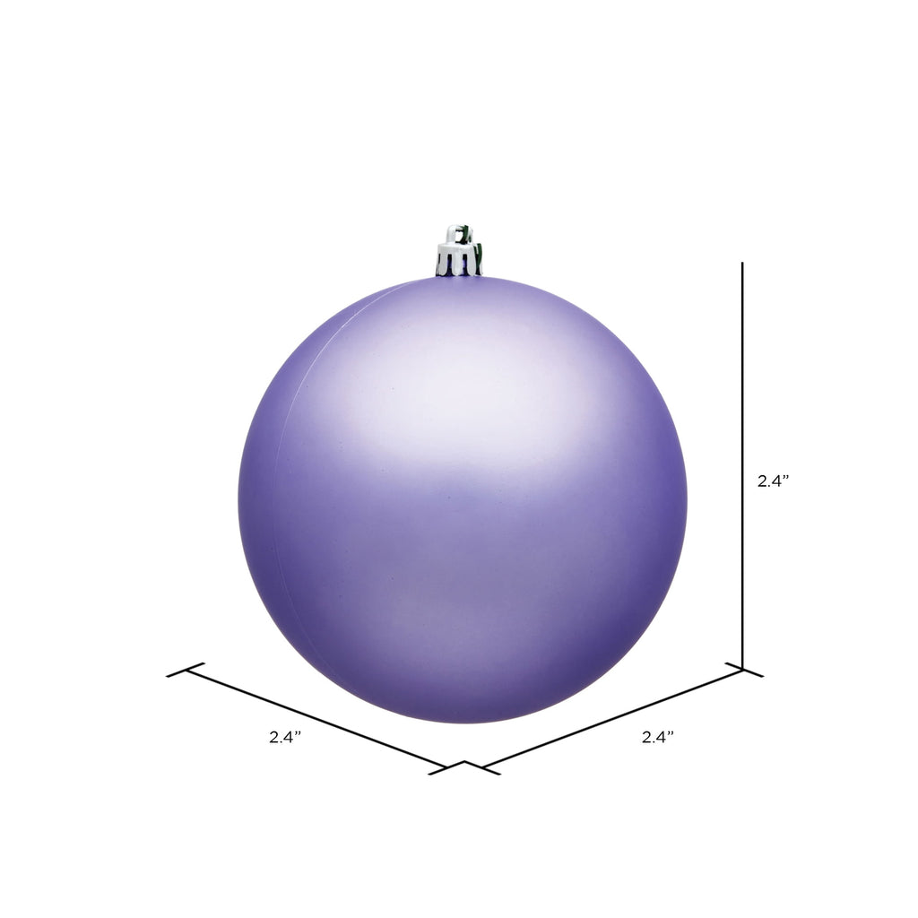 Vickerman 2.4" Christmas Ornament Ball, Silver Shiny Finish, Shatterproof Plastic, UV Resistant, Holiday Christmas Tree Decoration, 24 Pack