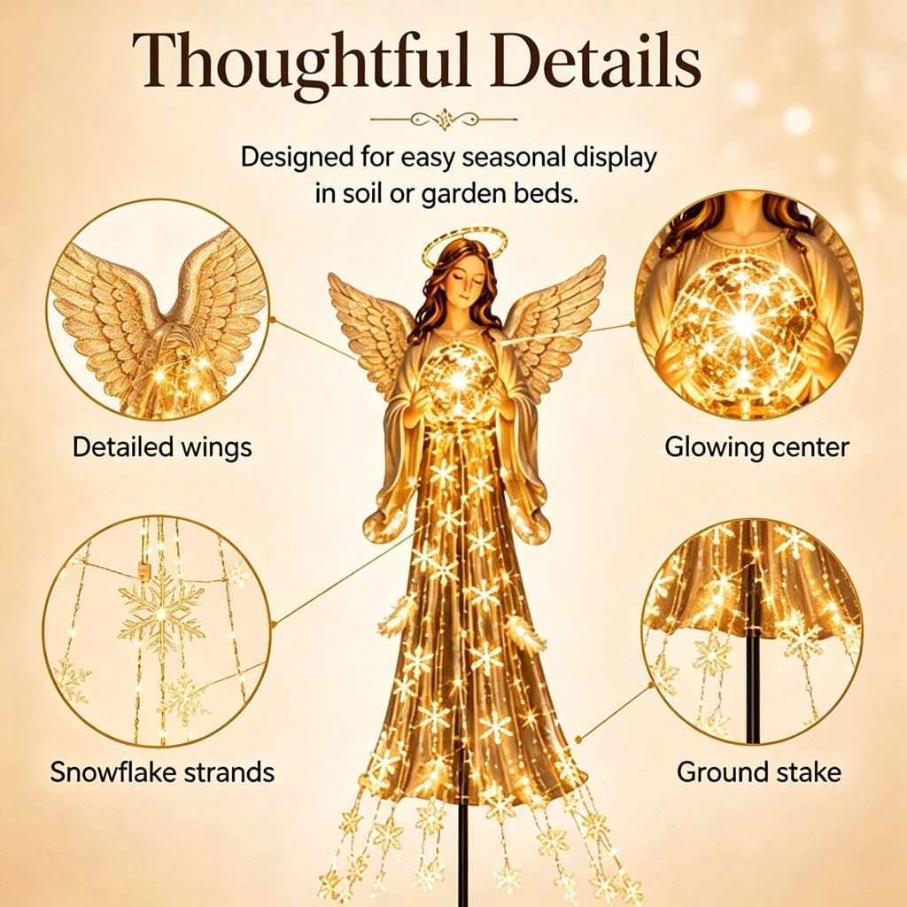 Clearance Christmas Solar Santa Magic Fountain Light - 32" Flowing Snowflake LED Garden Stake Light, Christmas Decorations Outdoor for Yard Porch