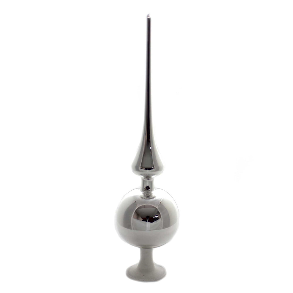 Inge Glas Silver Reflections Shiny Finial Tree Topper Free Standing 20191R032