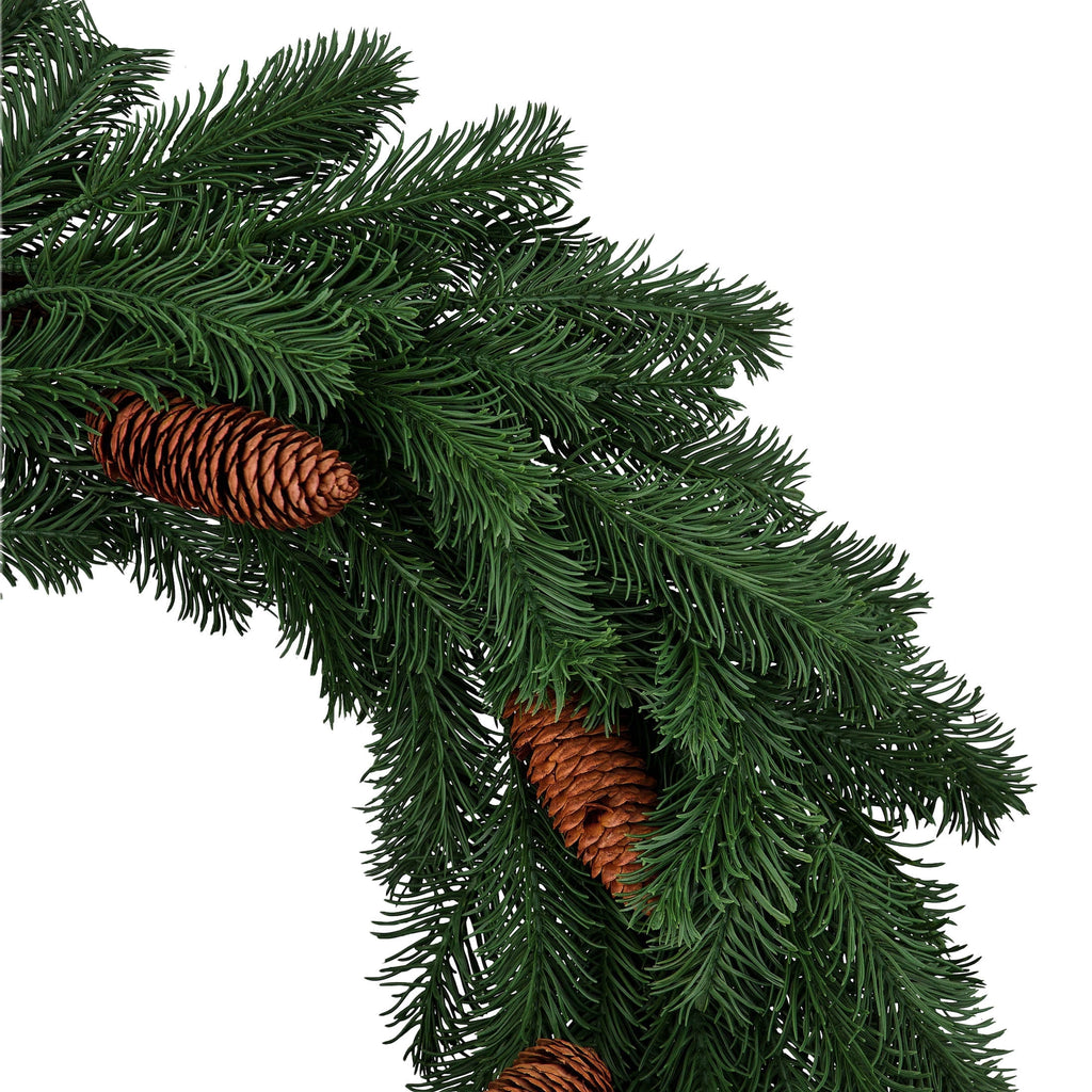 Natural Feel Western Artificial Christmas Wreath with Pinecones, Green, 24", by Holiday Time