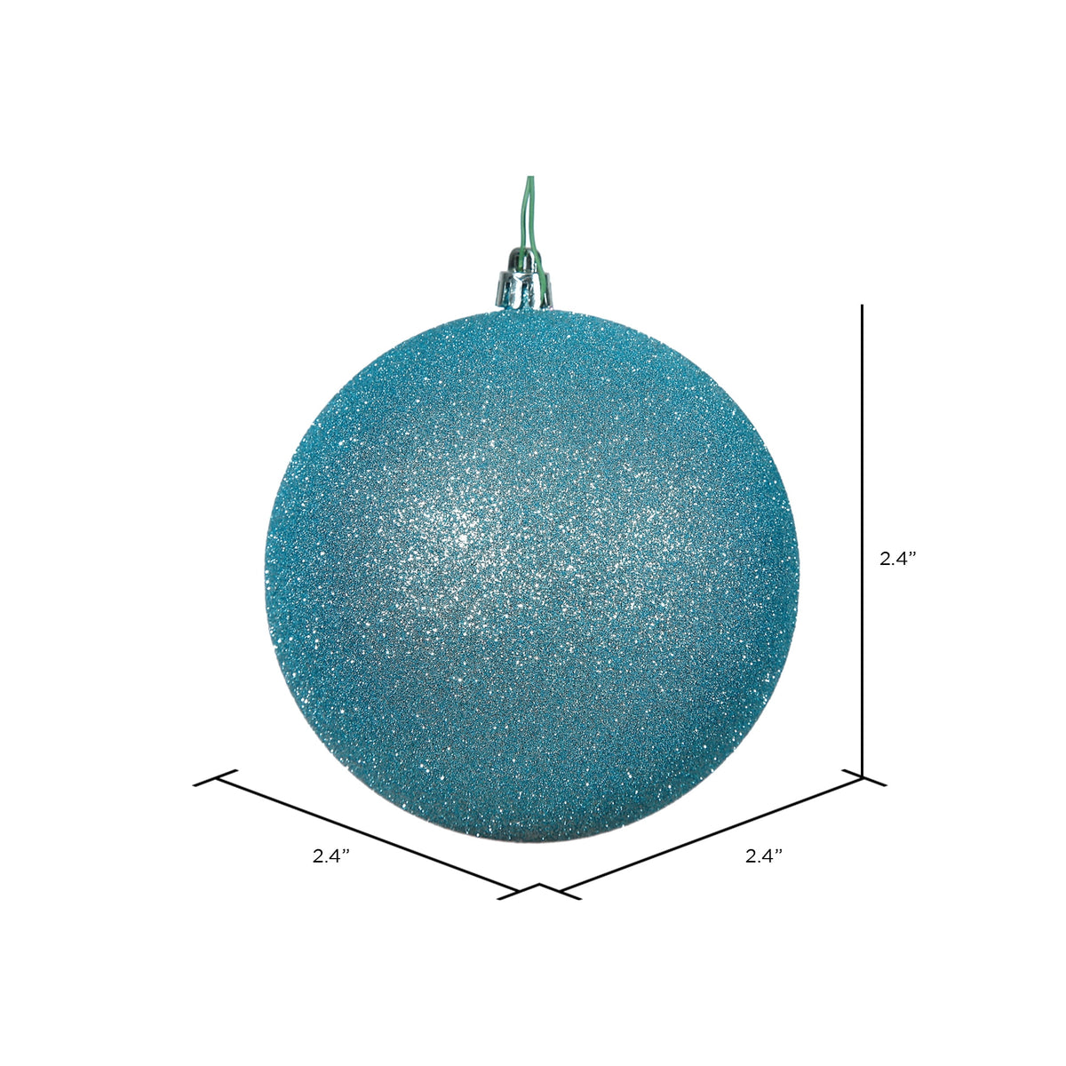 Vickerman 2.4" Christmas Ornament Ball, Silver Shiny Finish, Shatterproof Plastic, UV Resistant, Holiday Christmas Tree Decoration, 24 Pack