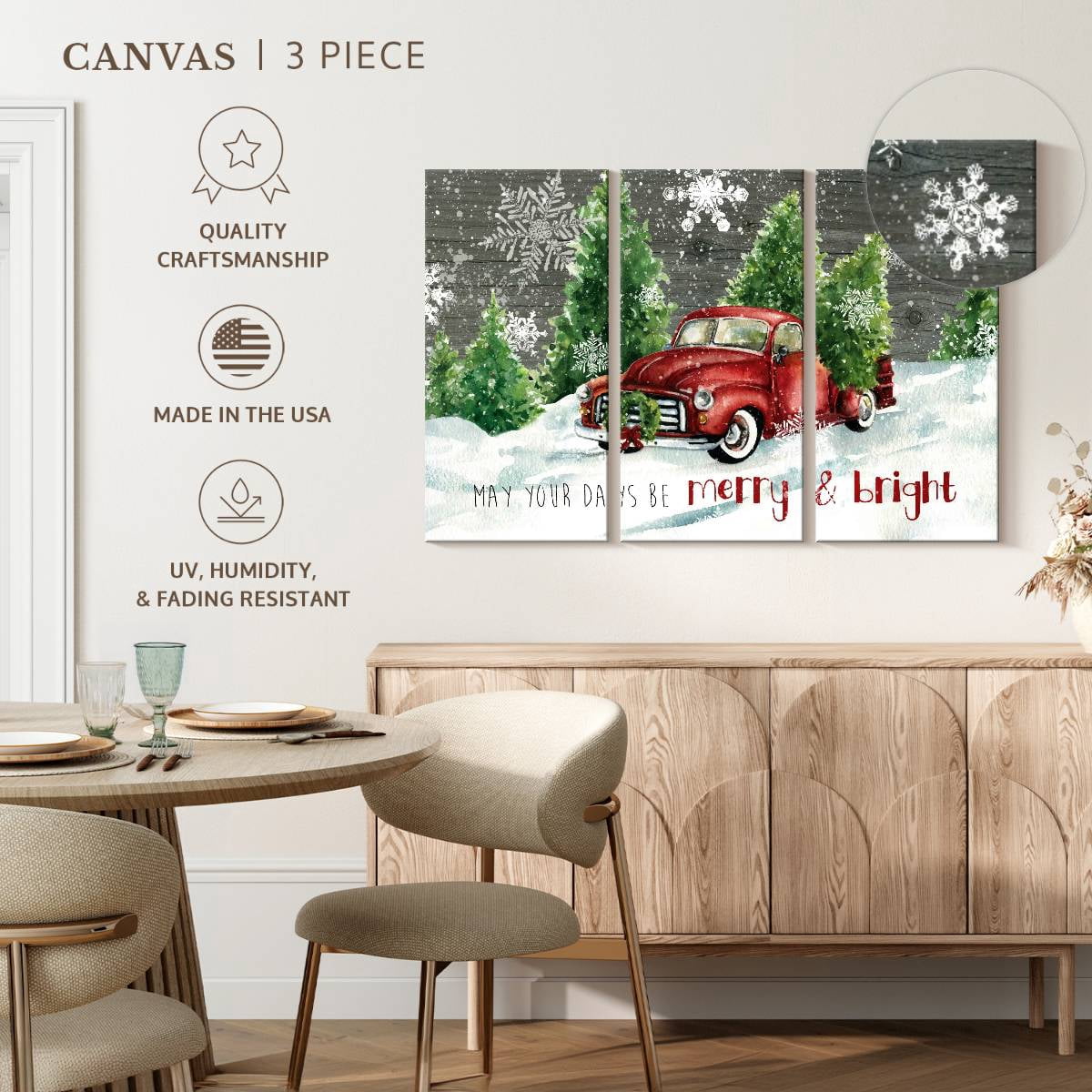 Elephant Stock Moonlit Skaters Wall Art - Horizontal Multi Panel Canvas - Living Room Wall Decor - Holiday Multi Panel - Blue And White Decor By Marilyn Dunlap - 74" x 48"