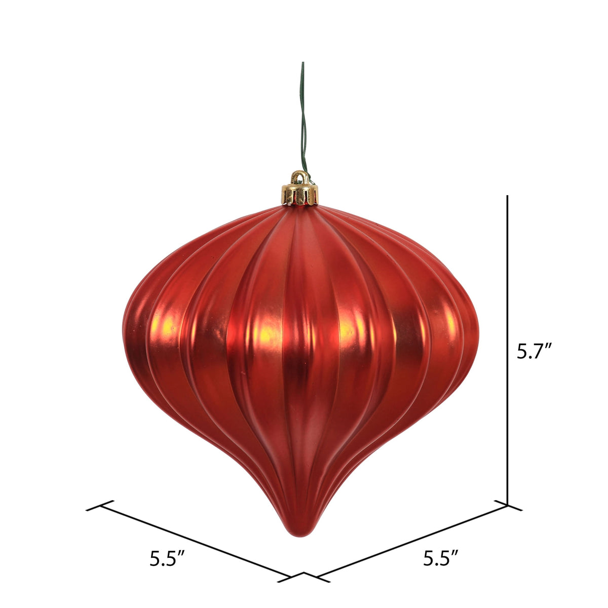 Vickerman 5.7" Burnished Orange Matte Onion Christmas Ornament, UV treated, Set of 3