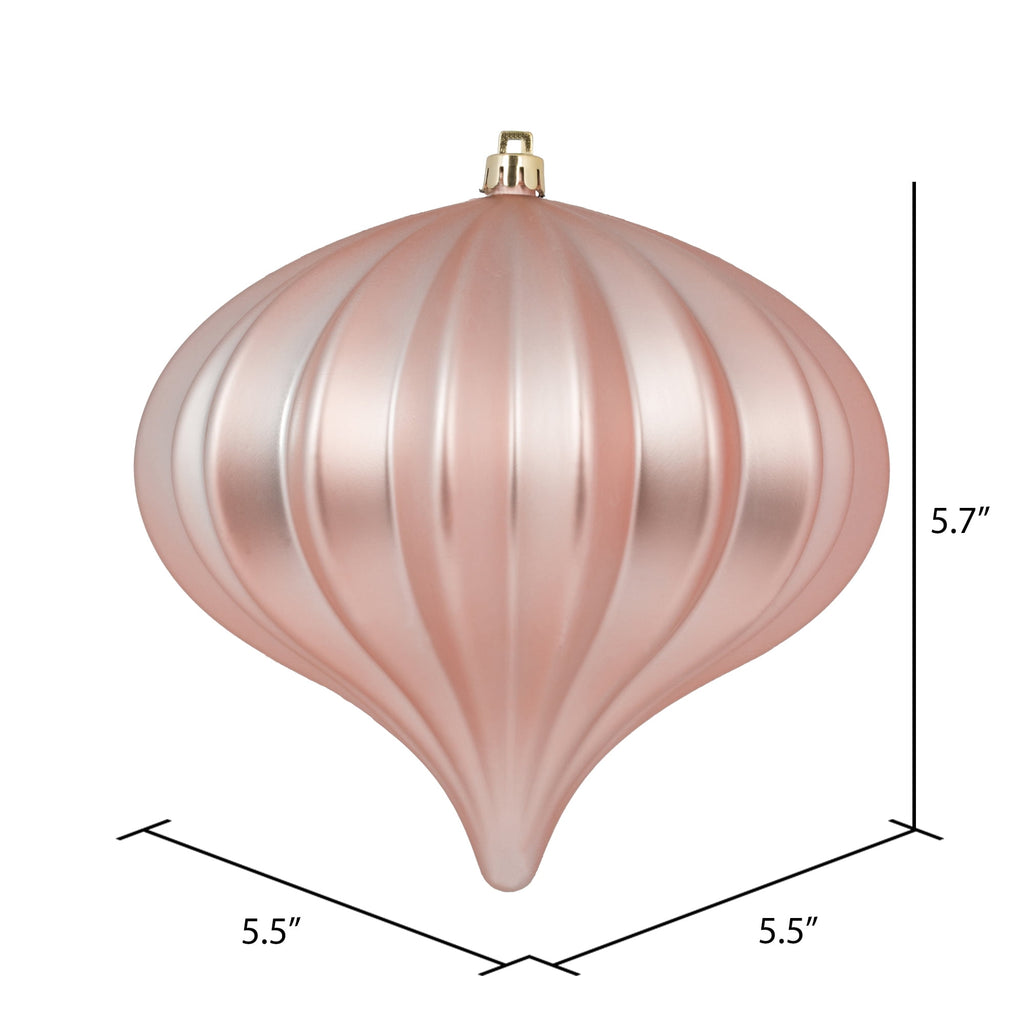 Vickerman 5.7" Burnished Orange Matte Onion Christmas Ornament, UV treated, Set of 3