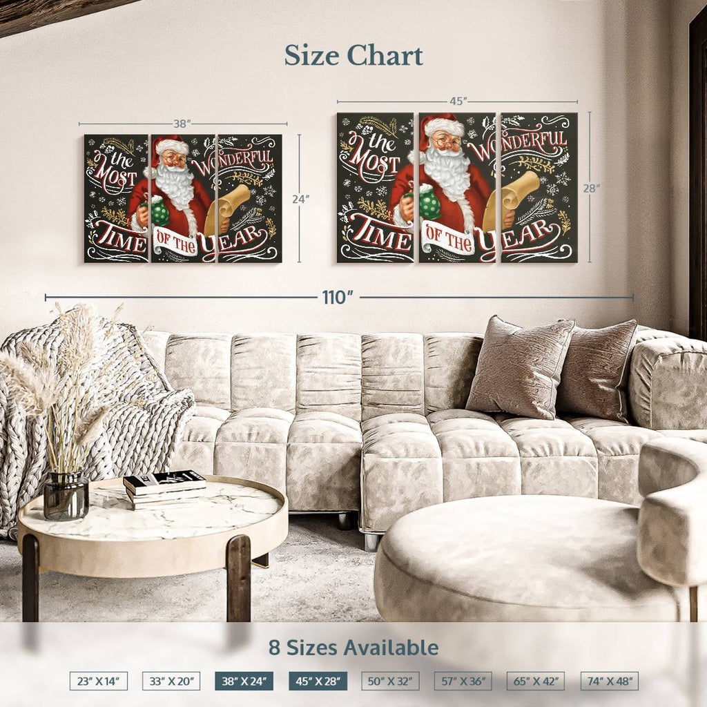 Elephant Stock Moonlit Skaters Wall Art - Horizontal Multi Panel Canvas - Living Room Wall Decor - Holiday Multi Panel - Blue And White Decor By Marilyn Dunlap - 74" x 48"