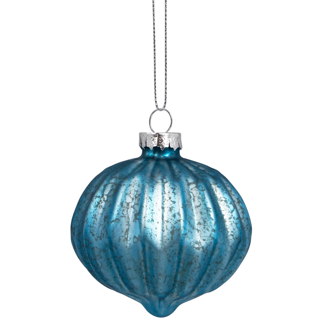 Northlight Onion and Glass Ball Christmas Ornaments - 3.25" - Royal Blue - Set of 12