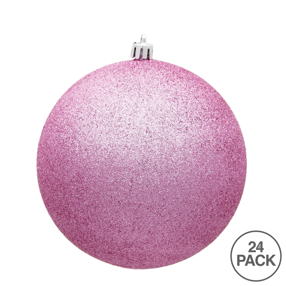 Vickerman 2.4" Christmas Ornament Ball, Silver Shiny Finish, Shatterproof Plastic, UV Resistant, Holiday Christmas Tree Decoration, 24 Pack