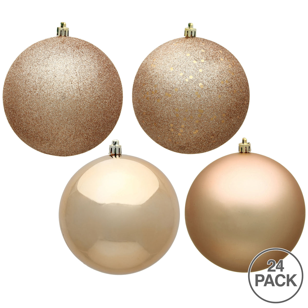 Vickerman 2.4" Christmas Ornament Ball, Silver Shiny Finish, Shatterproof Plastic, UV Resistant, Holiday Christmas Tree Decoration, 24 Pack