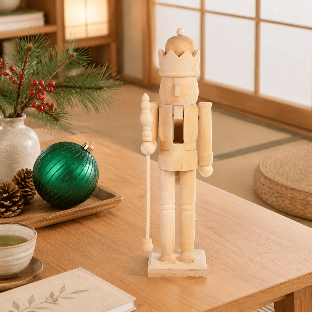 15.75 Inch Unfinished Wooden Nutcracker Figurine DIY Christmas Decoration