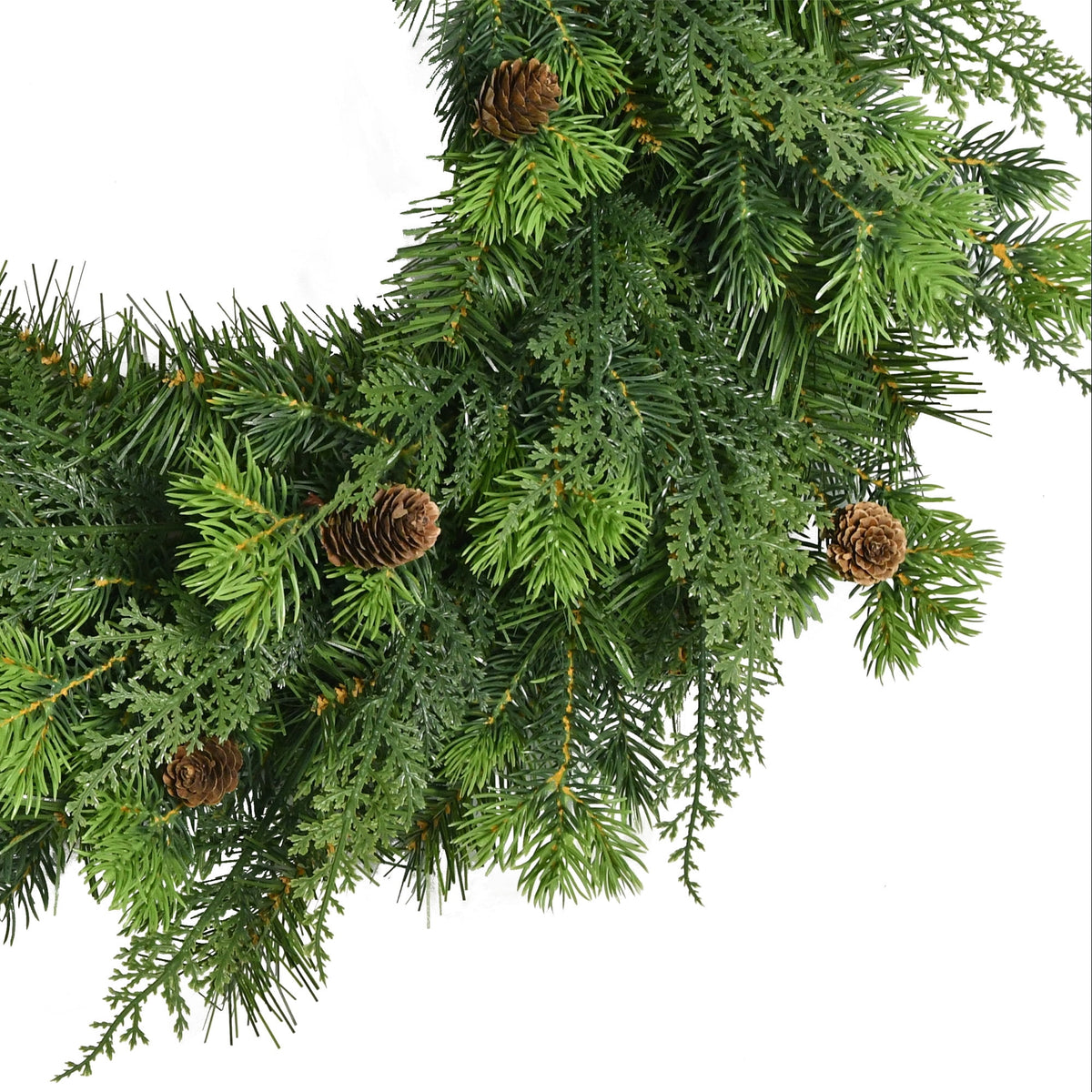 Sonoma Cypress with Pinecones Artificial Christmas Wreath, Green, 24", by Holiday Time