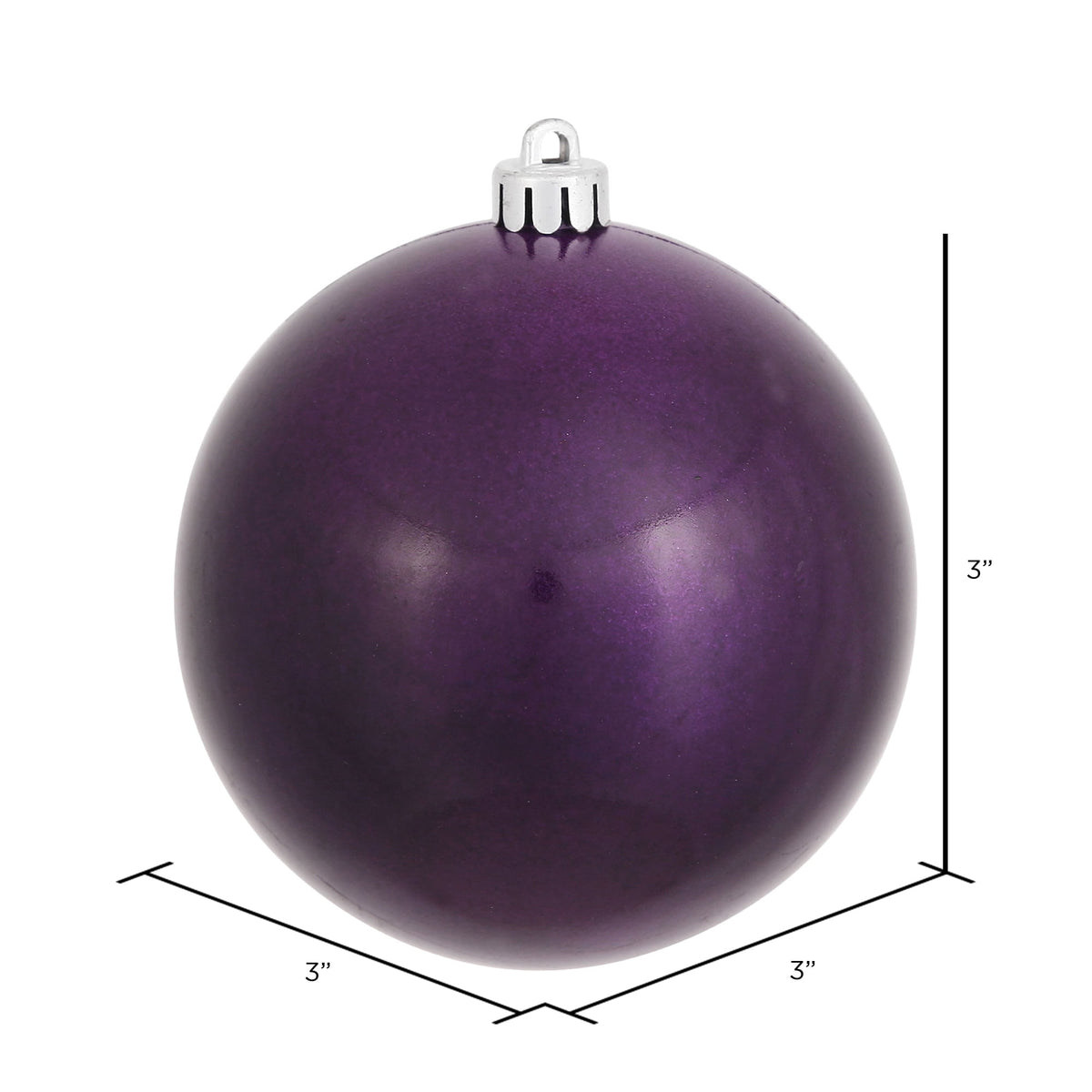 Vickerman 3" Plum Candy Ball Ornament, 12 per Bag