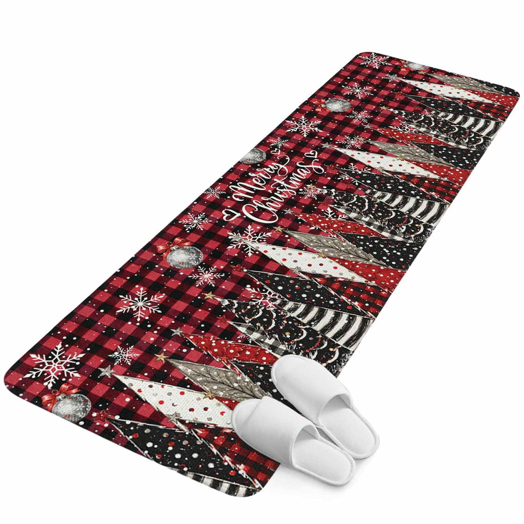 Red Truck Christmas Washable Area Rugs for Living Room Bedroom, Large Non Slip Indoor Floor Carpet Absorbent Xmas Tree Gnomes Navy Blue Snowflake Door Mat Rugs for Bathroom Entryway 63"x90.6"