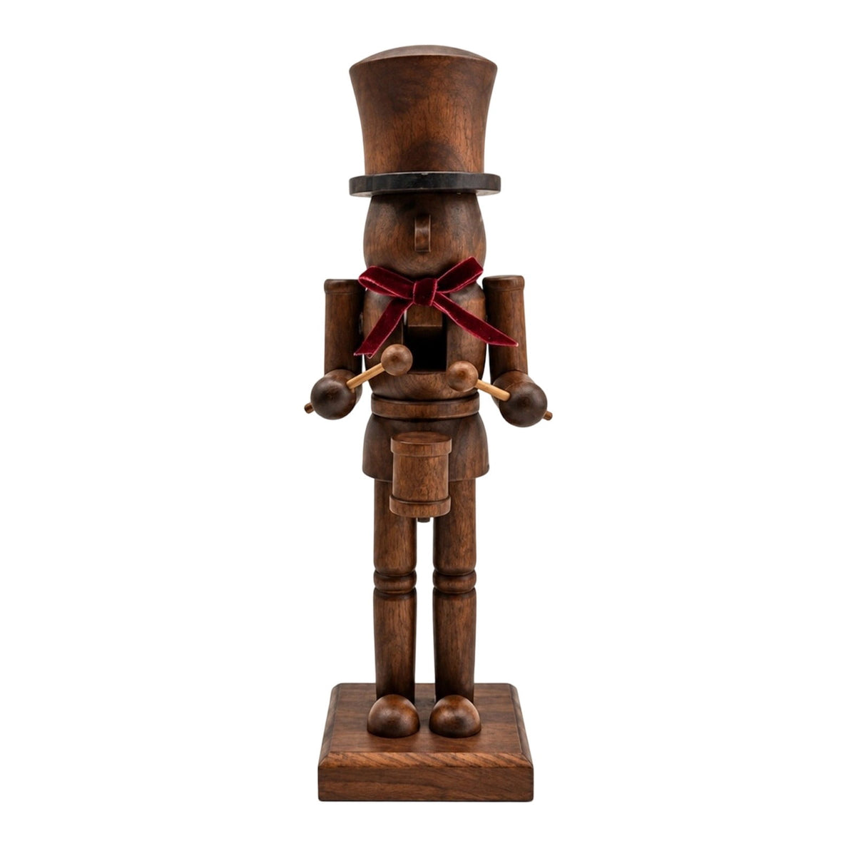 Wooden Nutcracker Figurine 15" Painted Christmas Soldier Statue – Traditional Holiday Decor for Mantel Shelf Floor Corner – Brown 1-Piece