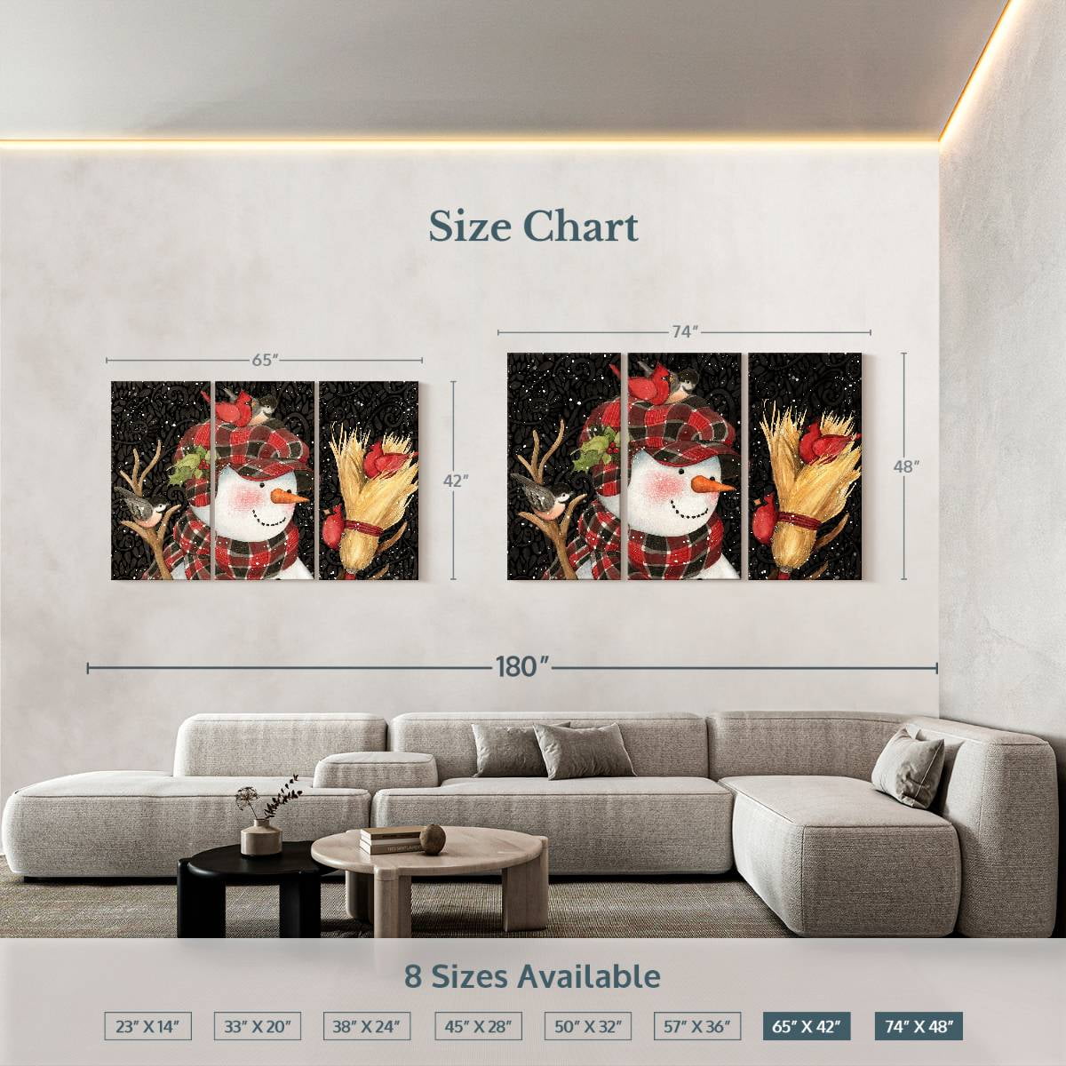 Elephant Stock Moonlit Skaters Wall Art - Horizontal Multi Panel Canvas - Living Room Wall Decor - Holiday Multi Panel - Blue And White Decor By Marilyn Dunlap - 74" x 48"