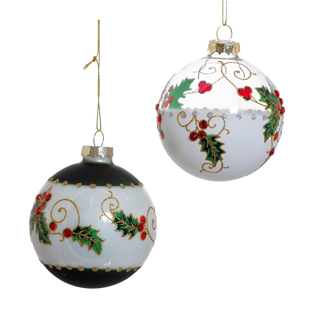Kurt S. Adler GG0975 Ornament Set, White, Red, Green