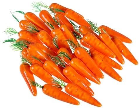 Set of 50 Easter Carrot Decorations - Realistic Artificial Carrot Decor, Foam Carrot Ornaments for Easter Tree, Basket, Table, Party Supplies and Spring Home Decor