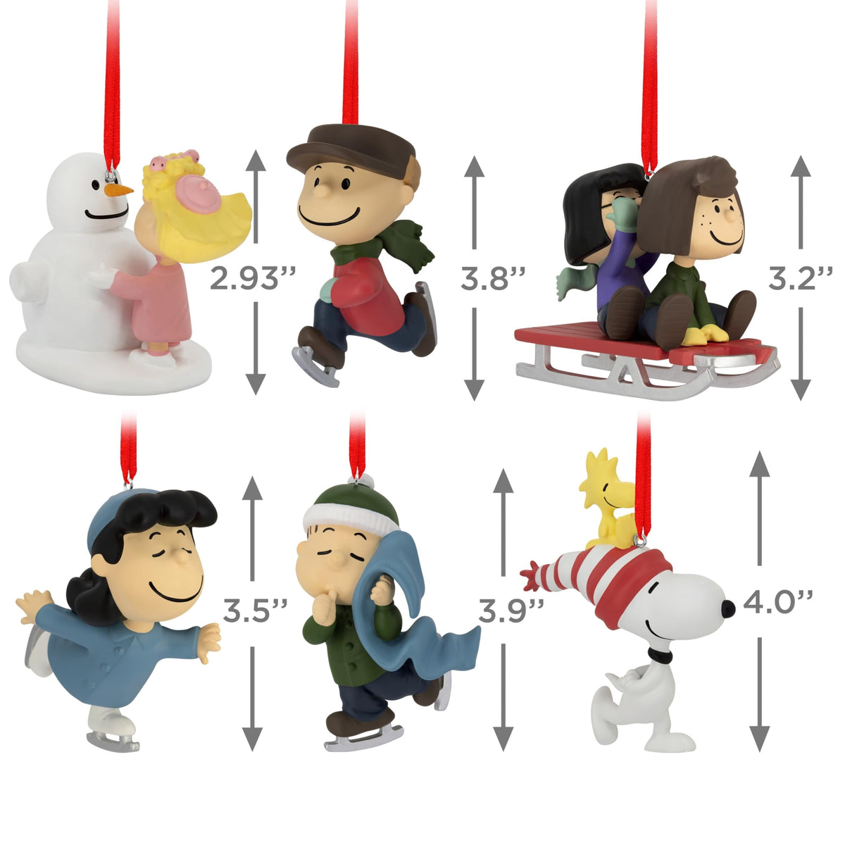 Hallmark The Peanuts Gang Christmas Ornaments, Set of 6