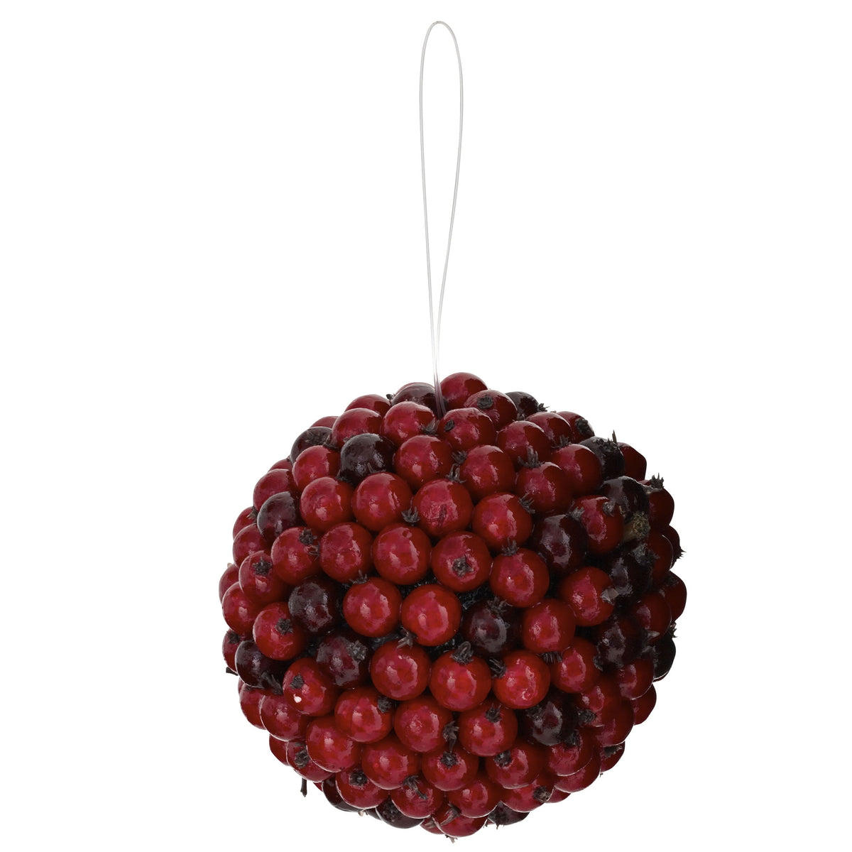 Nearly Natural 5" Red Berry Ball Christmas Ornament, Set of 6