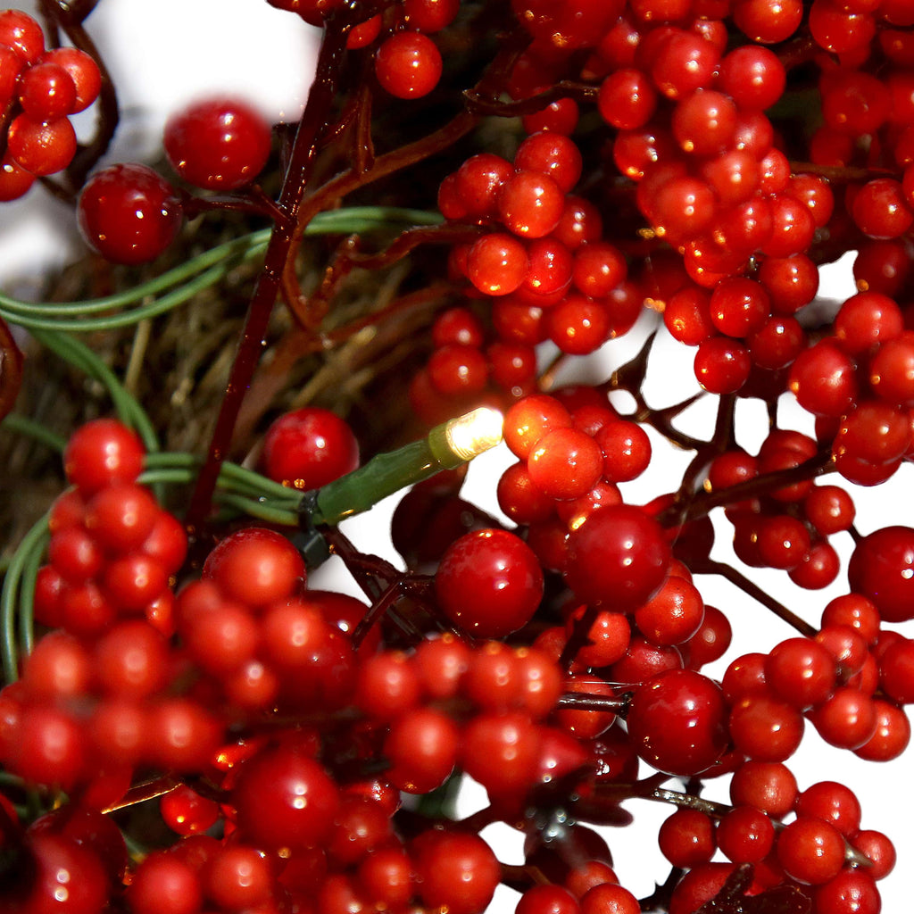 24" Red Berry Christmas Wreath By Holiday Time
