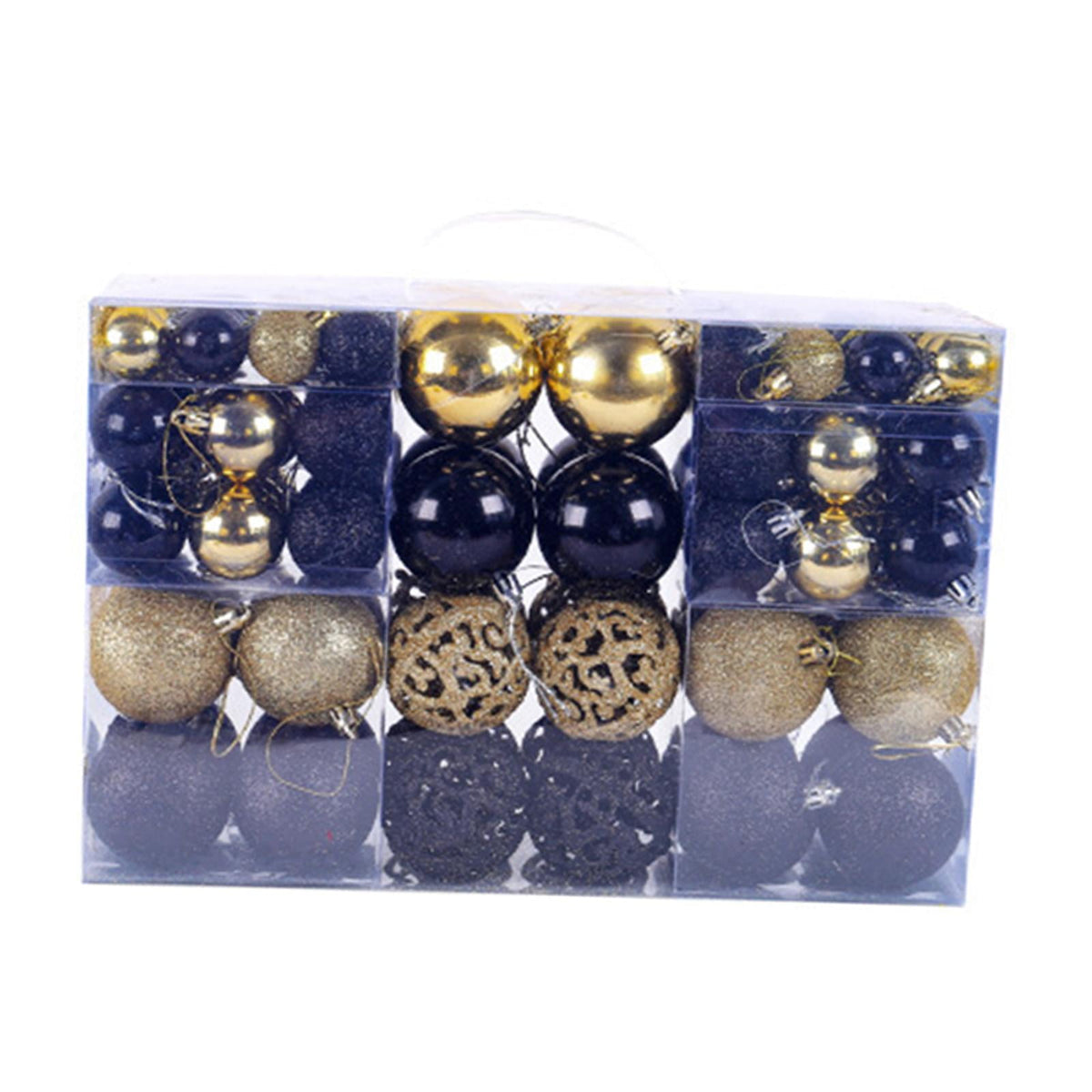 100 Pieces Christmas Balls Ornaments Pendants for Holiday Wreath Celebration Black and Gold