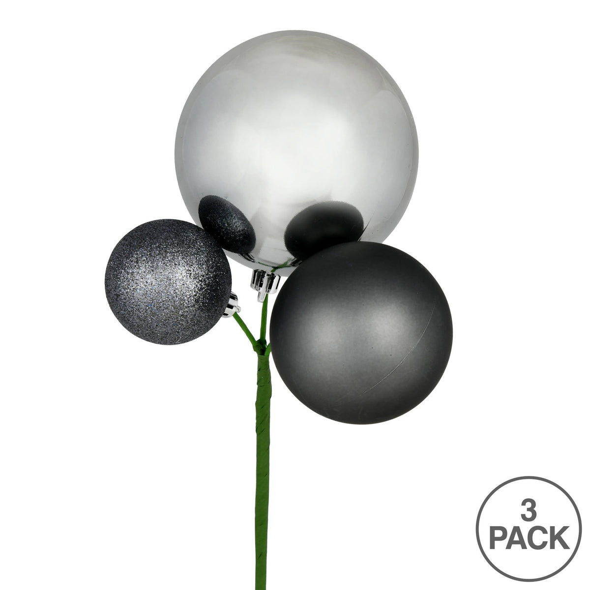 Vickerman 18" Honey Gold Orn Pick 3 per Bag. Features shiny, matte and glitter ornaments.