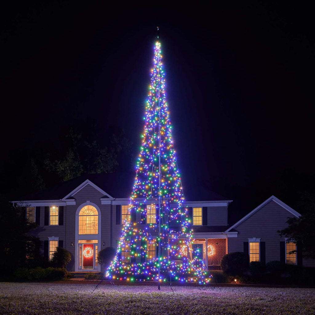 Fairybell Outdoor LED Christmas Tree (25FT 1500 LED Lights) Easy Install, Warm White Color, Pole Sold Separately