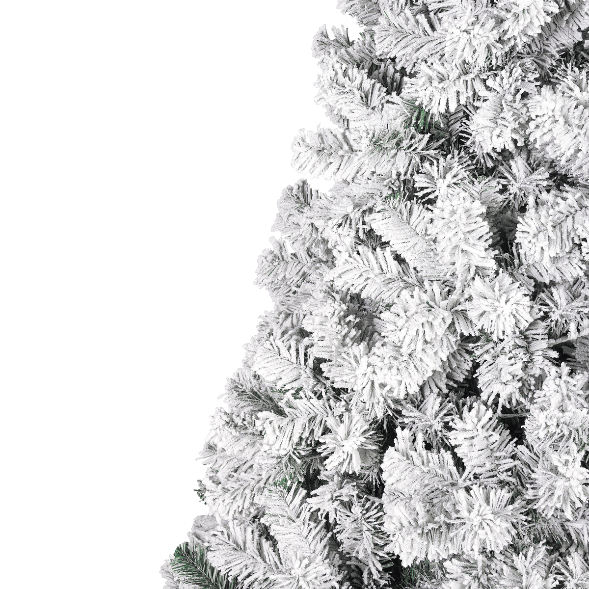 Yexmas 7.5ft Pre-Lit Snowflake Flocked Christmas Tree,8 Modes LED Lights,Artificial Xmas Tree with Storage Bag