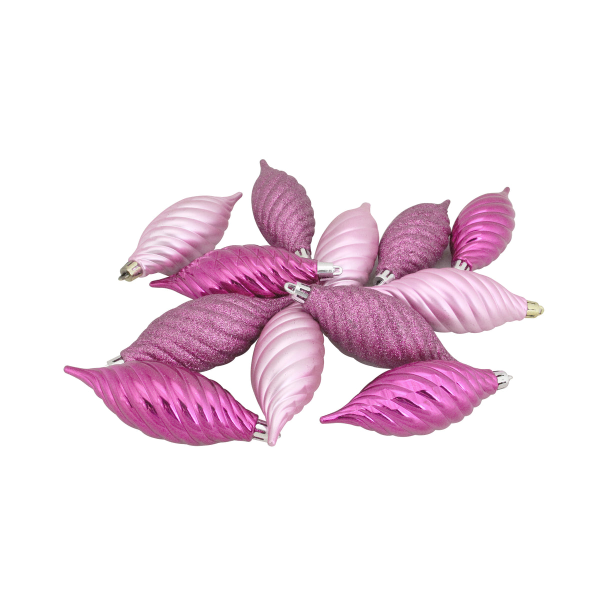 125-Piece Club Pack of Shatterproof Bubblegum Pink Christmas Ornaments