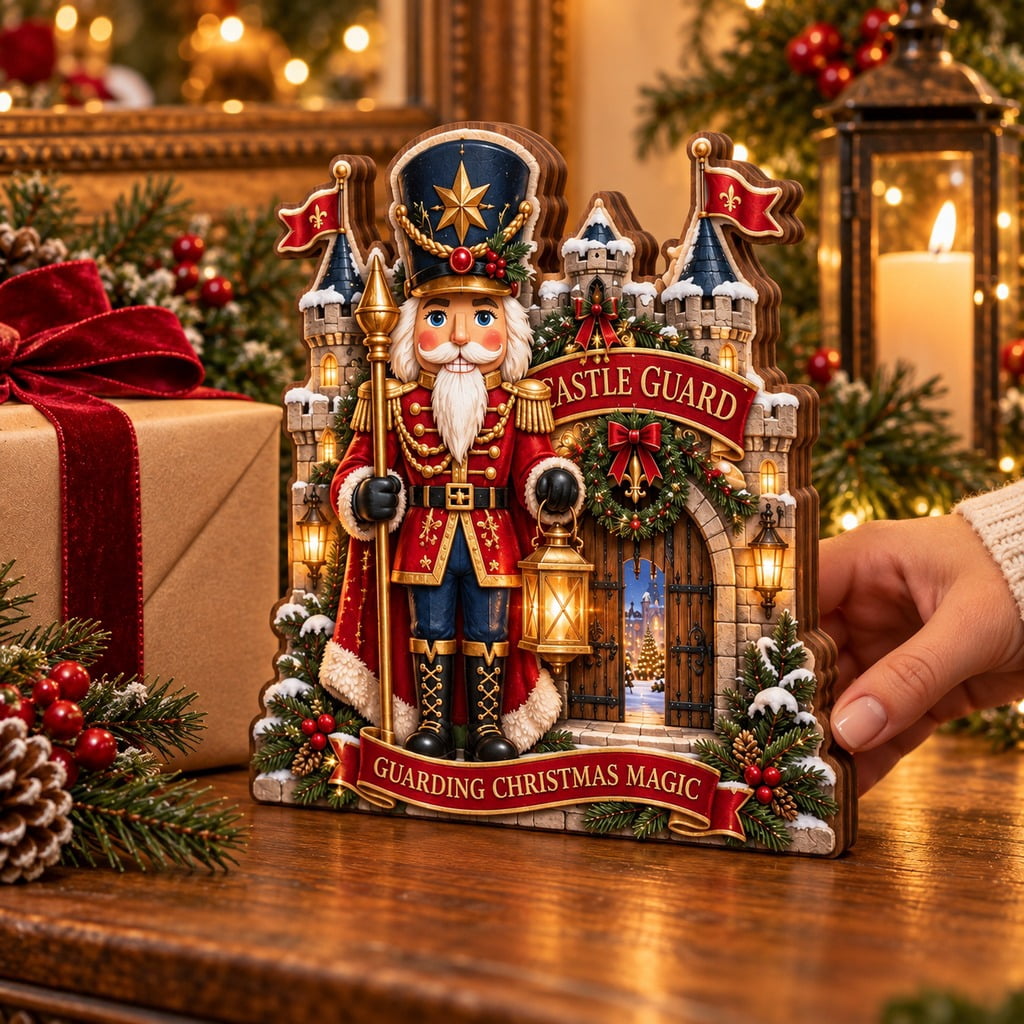 Layered Wooden Block 3 Layer Nutcracker Castle Guard Christmas Decor