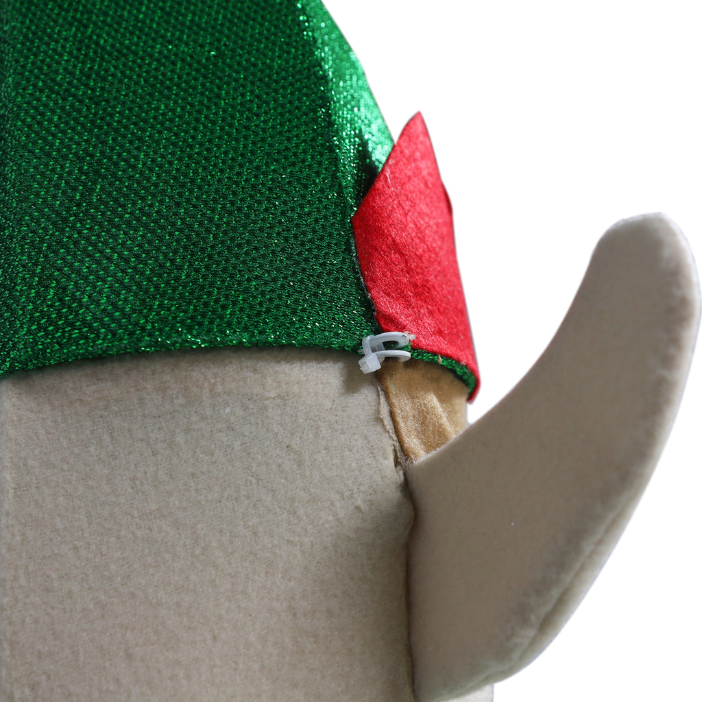 VEIKOUS 4.8ft Christmas Elf Decoration W/ 100 Warm White LED Lights, Envelope & Ground Stakes, Waterproof Pre-Lit Yard Decor for Holiday
