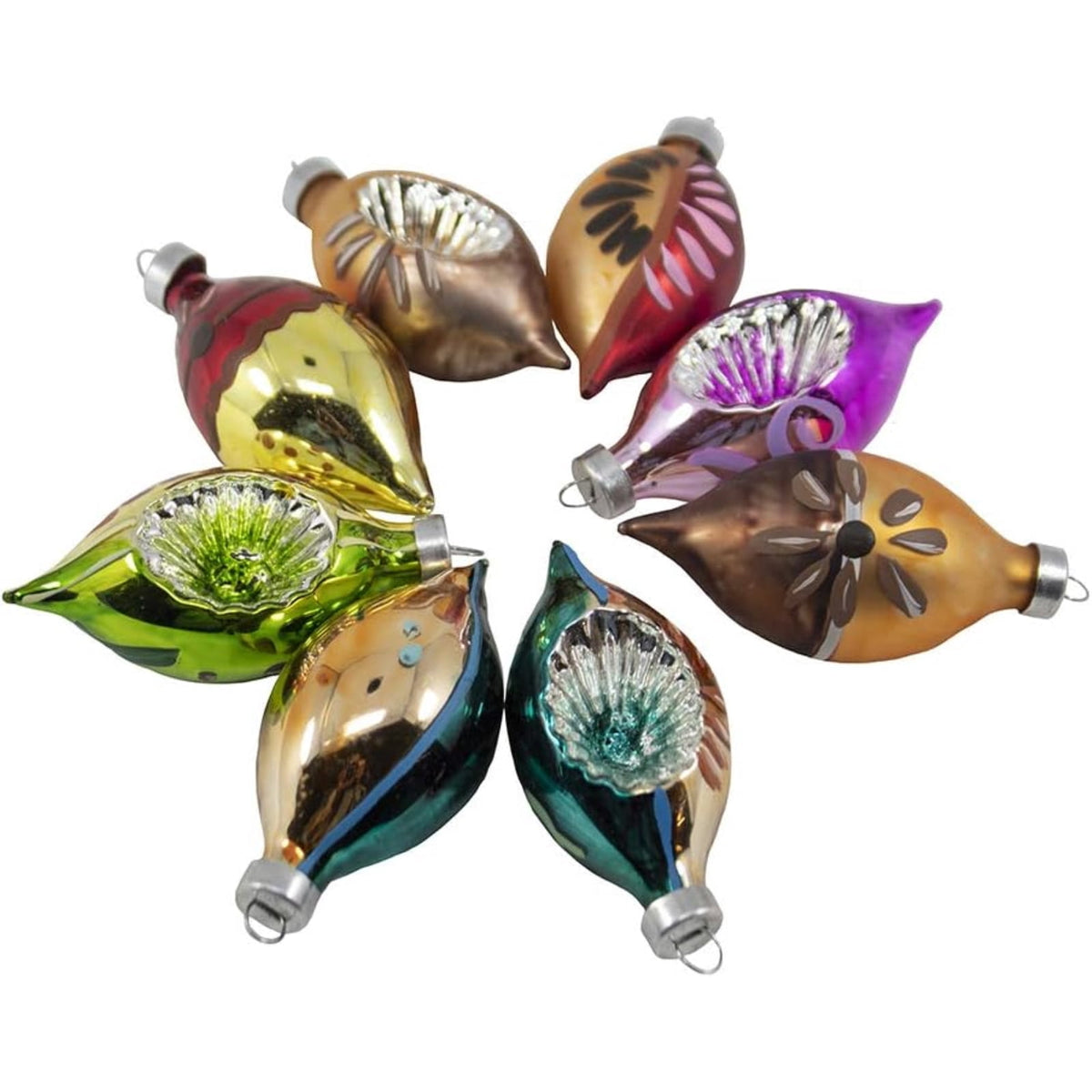 Kurt Adler Glass Oval Christmas Ornaments 30 mm Multicolor 24 Piece