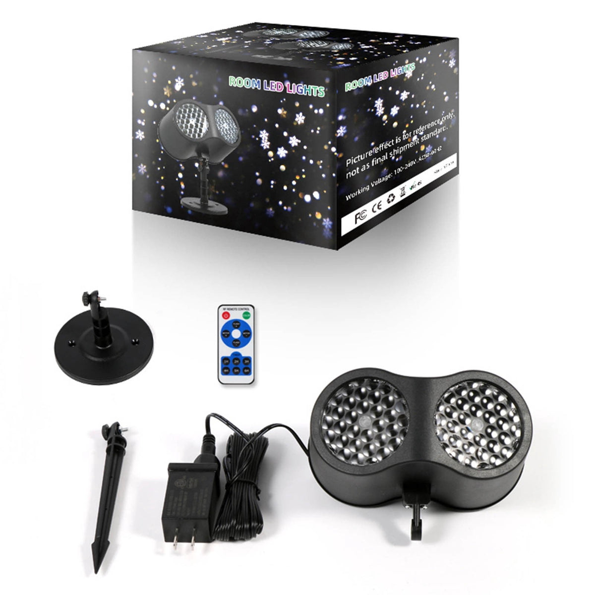Christmas Projector Lights, LED Snowflake Projection Light with IP65 Waterproof Design and Wide Coverage, Outdoor Indoor Holiday Decor for Yard Garden Party Home