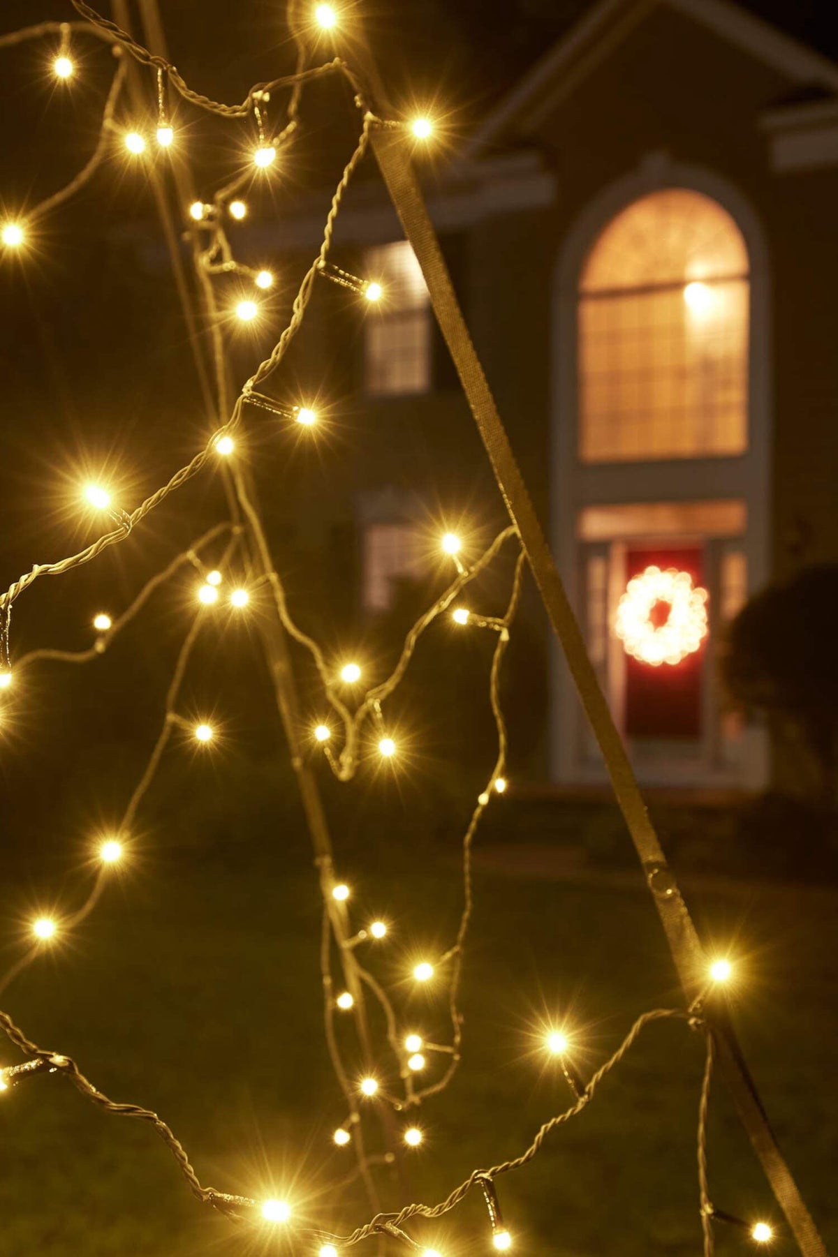 Fairybell Outdoor LED Christmas Tree (25FT 1500 LED Lights) Easy Install, Warm White Color, Pole Sold Separately