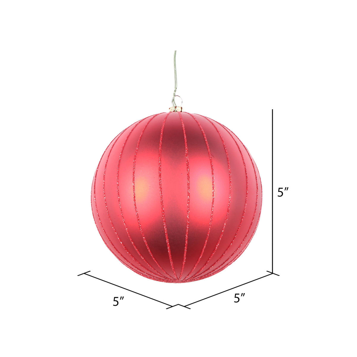 Vickerman 6" Rose Gold Matte Glitter Ball Christmas Ornament, 2 pieces per bag