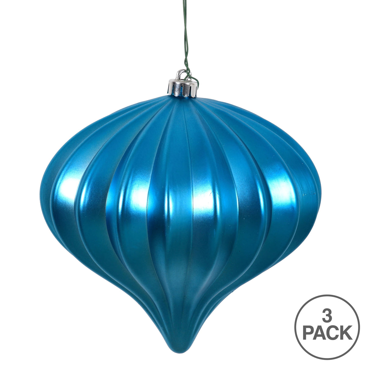 Vickerman 5.7" Burnished Orange Matte Onion Christmas Ornament, UV treated, Set of 3