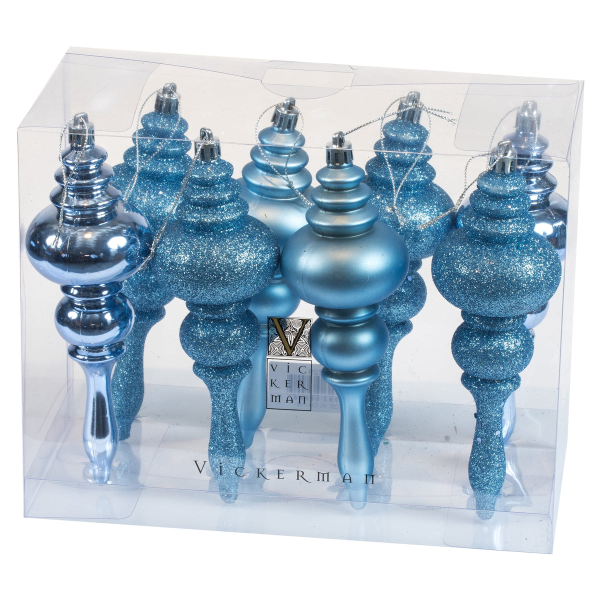 Vickerman 7" Mauve 4-Finish Finial Ornament, 8 per Box