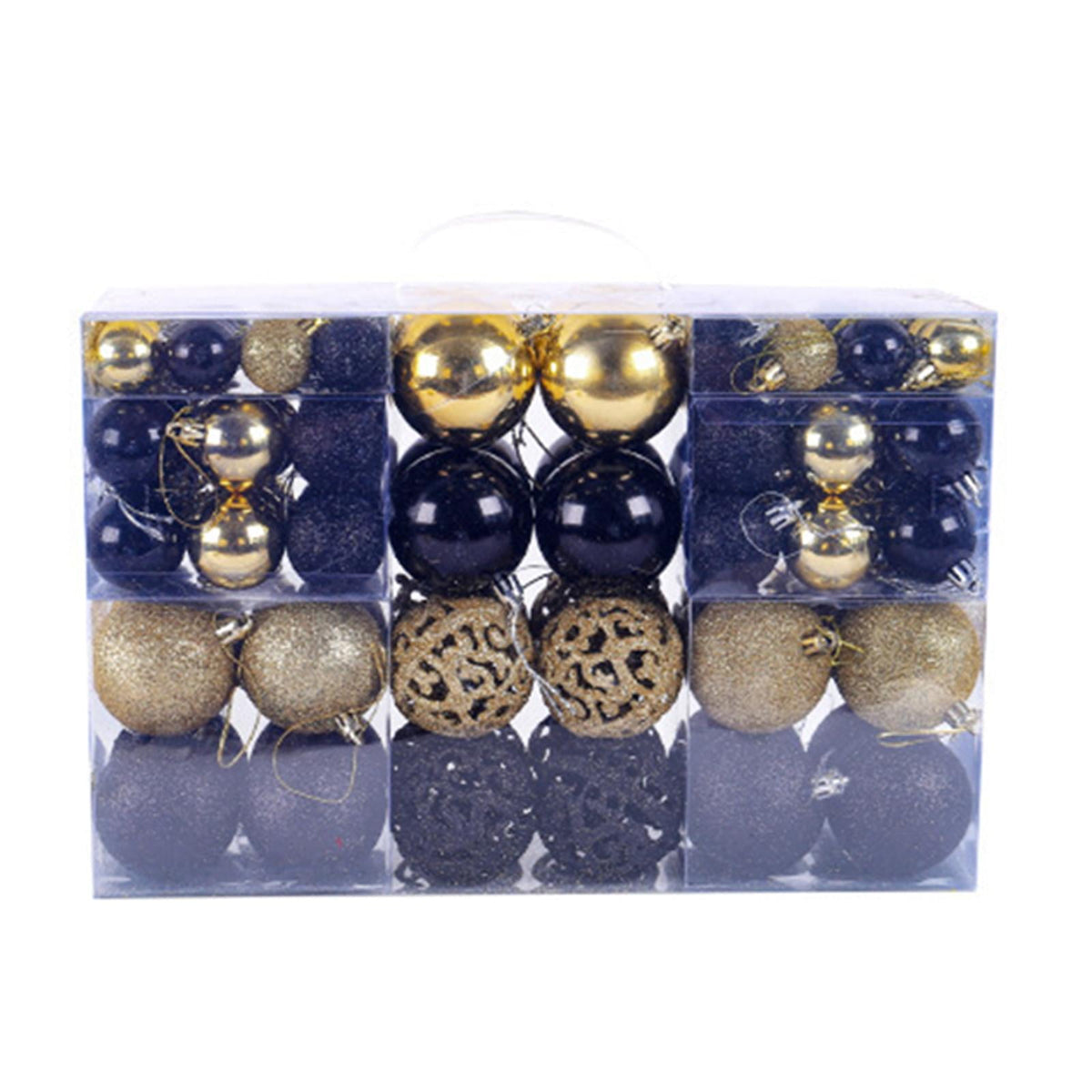 100 Pieces Christmas Balls Ornaments Pendants for Holiday Wreath Celebration Black and Gold