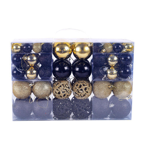 100 Pieces Christmas Balls Ornaments Pendants for Holiday Wreath Celebration Black and Gold