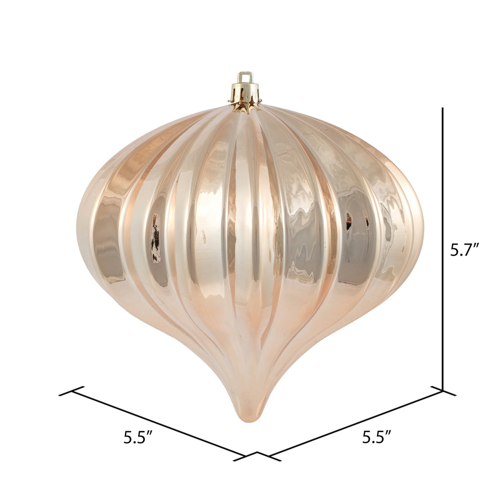Vickerman 5.7" Burnished Orange Matte Onion Christmas Ornament, UV treated, Set of 3