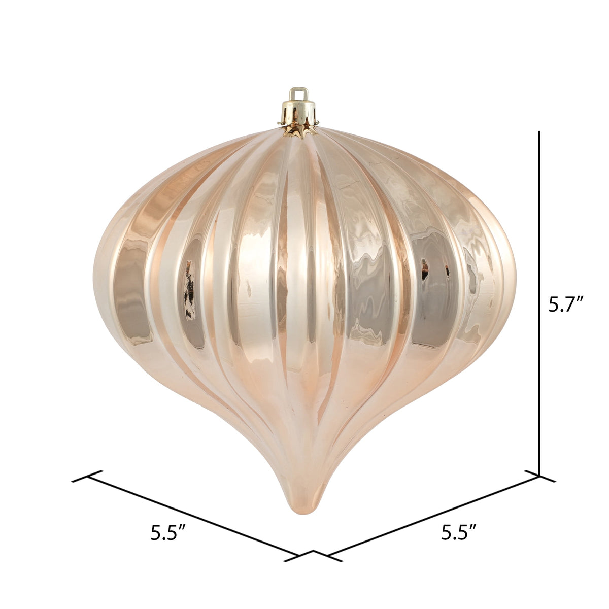 Vickerman 5.7" Burnished Orange Matte Onion Christmas Ornament, UV treated, Set of 3