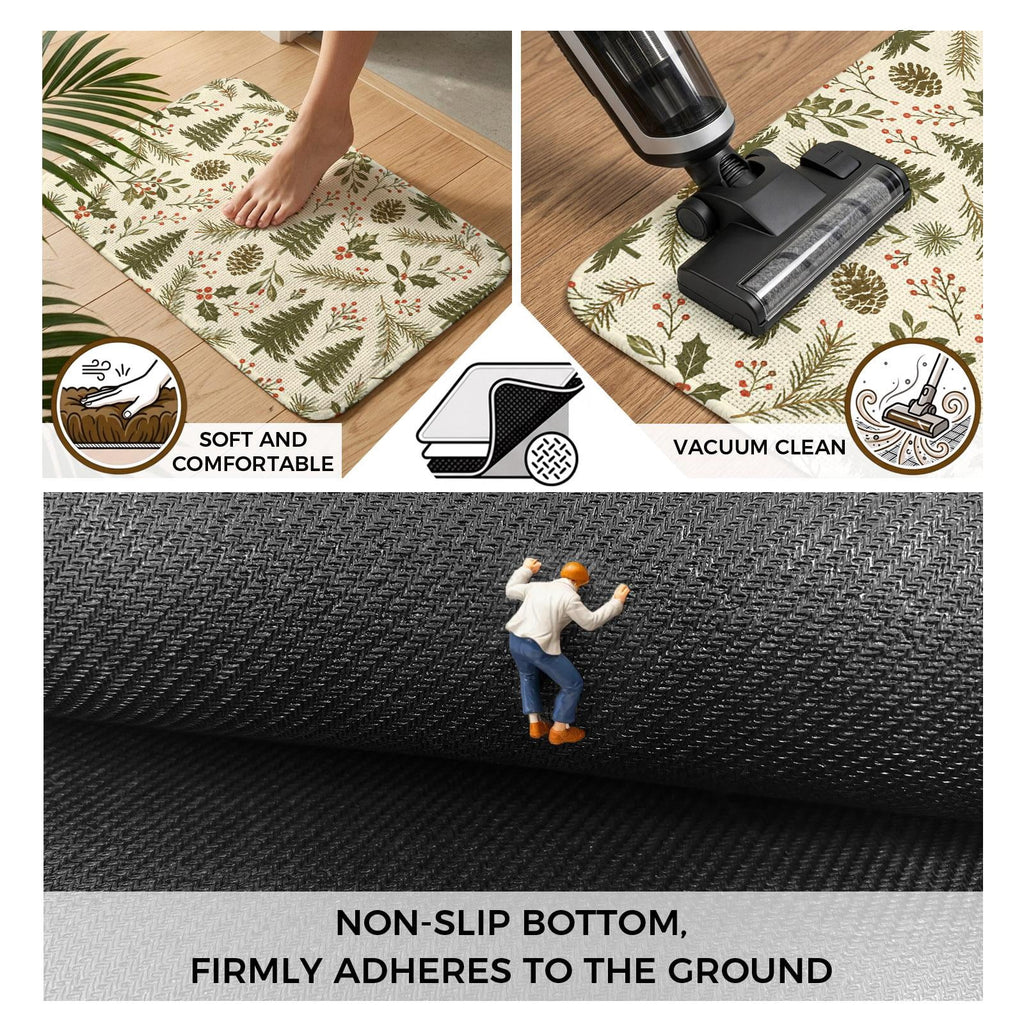Red Truck Christmas Washable Area Rugs for Living Room Bedroom, Large Non Slip Indoor Floor Carpet Absorbent Xmas Tree Gnomes Navy Blue Snowflake Door Mat Rugs for Bathroom Entryway 63"x90.6"
