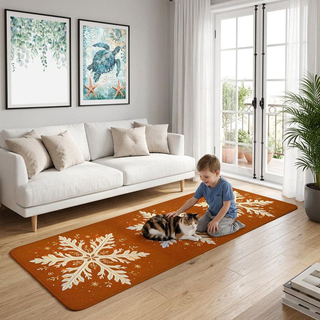 Red Truck Christmas Washable Area Rugs for Living Room Bedroom, Large Non Slip Indoor Floor Carpet Absorbent Xmas Tree Gnomes Navy Blue Snowflake Door Mat Rugs for Bathroom Entryway 63"x90.6"