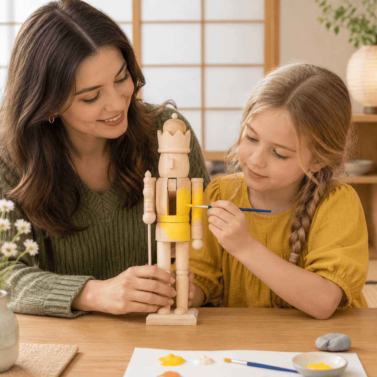 15.75 Inch Unfinished Wooden Nutcracker Figurine DIY Christmas Decoration