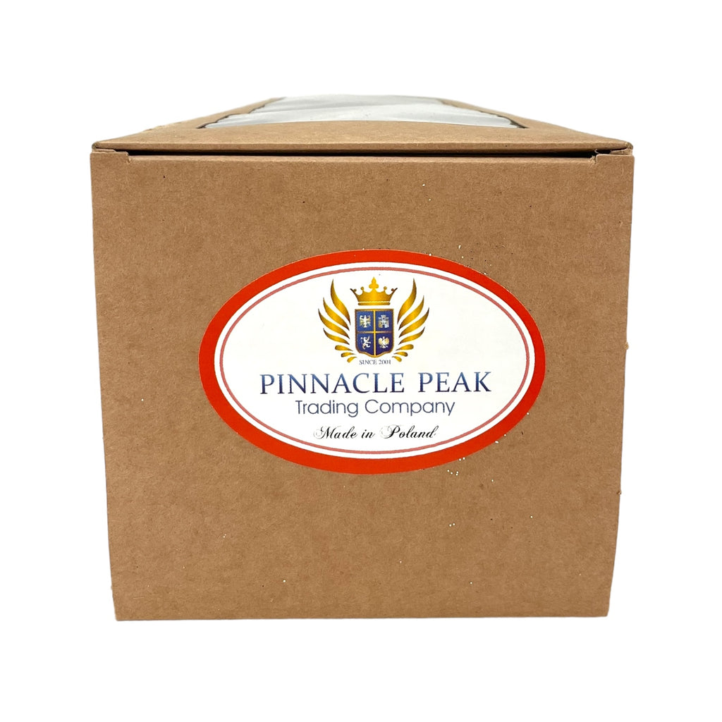 Pinnacle Peak Trading Poinsettia Design White Polish Glass Finial Christmas Tree Topper 14.5 inch